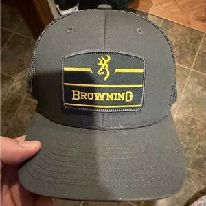 Browning Charcoal Hat with Gold Emblem